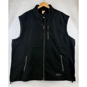 Red Head Brand Co Fleece Vest Men's 3XL Black Full Zip 3 Front Pockets Outdoor